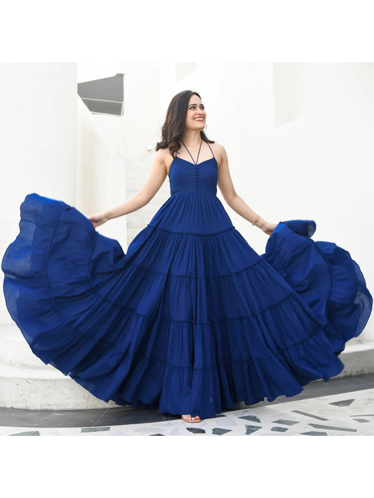ordinaree Admiral Cotton Backless Dress-picture-12