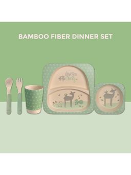 Polka Tots - Eco Friendly 5 Pc Bamboo Fiber Dinner Set For Toddler (Deer)