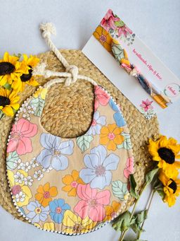 Choko - Summer Floral Safari Bib & Headband Set for Baby Girl (0-36 Months) - Waterproof