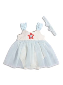 MINI KLUB - Baby Girls Star Applique Tutu Dress With Headband