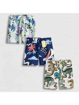 Googo Gaaga - Cotton Multi-Color Printed Shorts (Pack of 3)