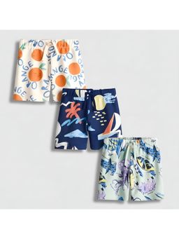 Googo Gaaga - Cotton Multi-Color Printed Shorts (Pack of 3)