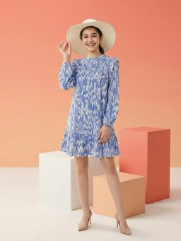 Lil Tomatoes - Girls Cotton Woven Full Sleeves Floral Printed Dress