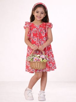 Lil Drama - Petal Play Girls Red Dress