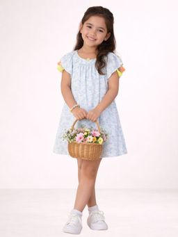 Lil Drama - Petal Play Girls White Cotton Dress