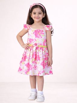 Lil Drama - Petal Play Girls Pink Cotton Dress