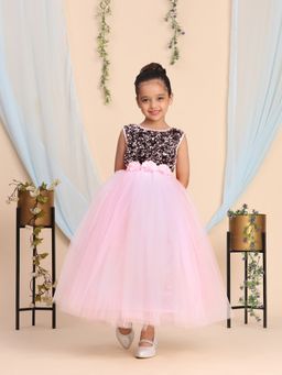Toy Balloon Kids - Pink Full Length Girls Party Wear Gown