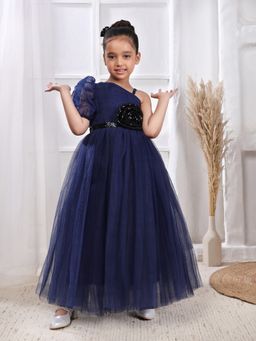 Toy Balloon Kids - Navy Blue Full Length Girls Party Wear Gown