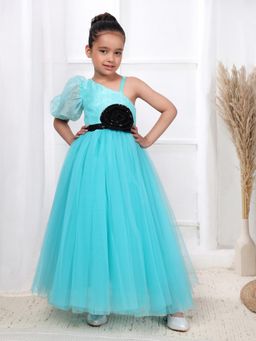 Toy Balloon Kids - Rama Turquoise Full Length Girls Party Wear Gown