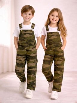 CHERRY CRUMBLE BY NITT HYMAN - Camouflage Sleeveless Green Dungaree