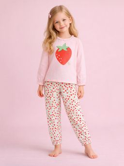 CHERRY CRUMBLE BY NITT HYMAN - Girl Round Neck T-Shirt With Pyjama