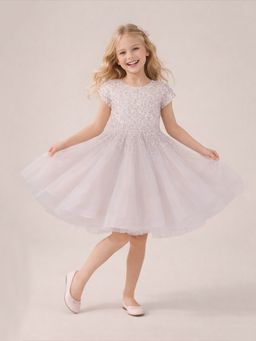 CHERRY CRUMBLE BY NITT HYMAN - Grey Girl Knee Length Dress