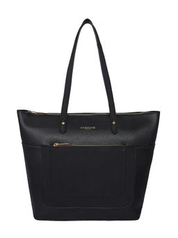 Accessorize London - Accessorize London Women's Faux Leather Black Spacious Emily Tote Bag