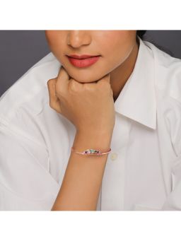 GIVA - Sterling Silver Rose Gold Multihued Bangle Bracelet For Women