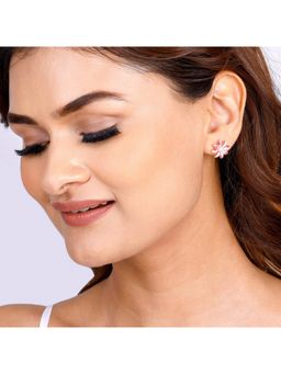 GIVA - Sterling Silver Rose Gold Magnolia Flower Studs For Women