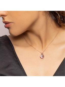 GIVA - Sterling Silver Rose Gold Studded Trinket Pendant For Women