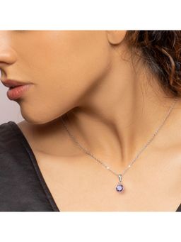 GIVA - Sterling Silver Purple Sphere Pendant For Women