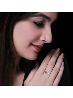 GIVA - Sterling Silver Layered Affirmation Ring For Women