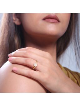 GIVA - Sterling Silver Golden Chalcedony Drop Ring For Women