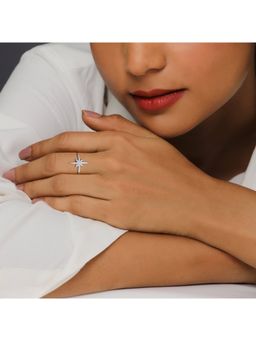 GIVA - Sterling Silver Anushka Sharma Silver Studded Sword Ring For Women