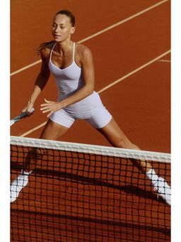 H&M - Women Purple Slim Fit Sports Strappy Top With Drymove