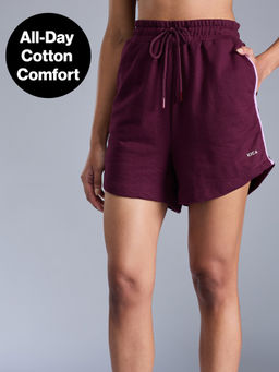 Kica - Move All Day Cotton Terry Comfort Shorts KIC405 Wine