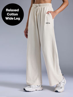 Kica - Studio Ease Comfort Wide Leg Joggers KIC508 Lt. Cream
