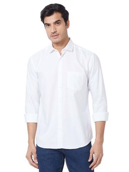 Park Avenue - Men Slim Fit Solid White Shirt