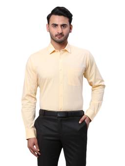 Park Avenue - Men Slim Fit Checkered Medium Yellow Shirt