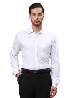 Park Avenue - Men Slim Fit Self Design White Shirt
