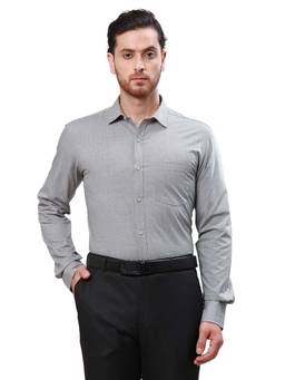 Park Avenue - Men Slim Fit Woven Design Dark Green Shirt