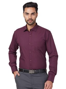 Park Avenue - Men Slim Fit Solid Dark Violet Shirt