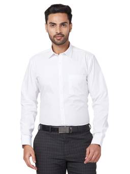 Park Avenue - Men Slim Fit Solid White Shirt