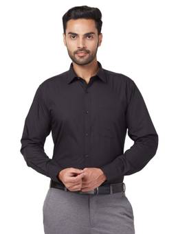 Park Avenue - Men Slim Fit Solid Black Shirt