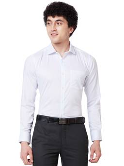 Park Avenue - Men Slim Fit Striped Light Blue Shirt