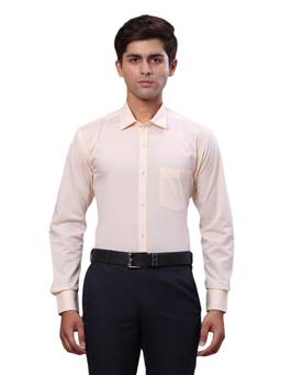 Park Avenue - Men Slim Fit Woven Design Medium Fawn Shirt