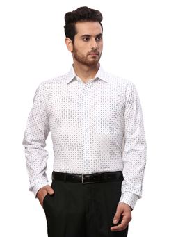 Raymond - Men Slim Fit Printed Dark Blue Shirt