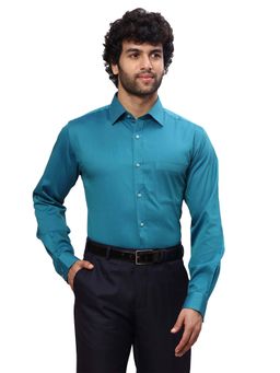 Raymond - Men Slim Fit Solid Dark Petrol Shirt