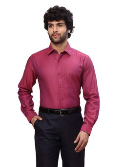 Raymond - Men Slim Fit Solid Dark Violet Shirt