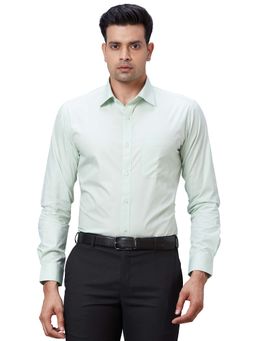 Raymond - Men Slim Fit Solid Medium Green Shirt