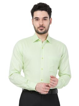 Raymond - Men Slim Fit Structure Medium Green Shirt