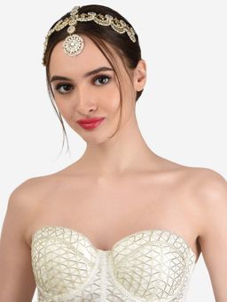 Zaveri Pearls - Gold Tone Kundan Bridal MathaPatti Style Maangtikka-ZPFK13116