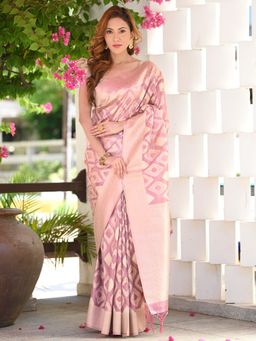 Beatitude - Lavender Woven Tissue Saree with Unstitched Blouse