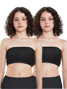 Adira - Black Solid Cotton Strapless Medium Coverage Tube Bra (Pack of 2)