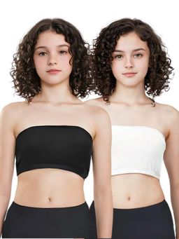 Adira - Multi-Color Solid Cotton Strapless Medium Coverage Tube Bra (Pack of 2)