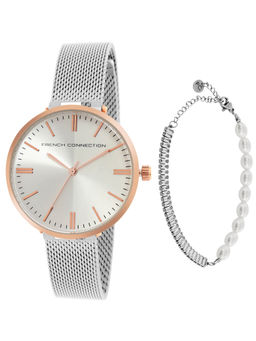 French Connection - Women Silver Dial Analogue Watch With Bracelet - FCJPS02 (M)