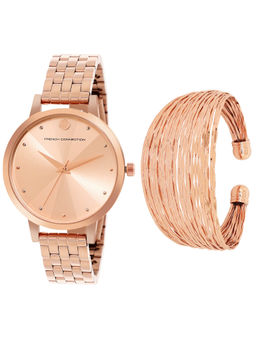 French Connection - Women Rose Gold Dial Analogue Watch With Bracelet - FCJR01 (M)