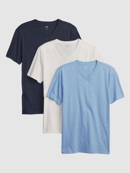 GAP - Men Multi-Color Solid T-Shirt (Pack of 3)