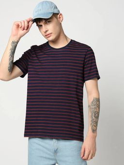 GAP - Men Navy Blue Stripes T-Shirt