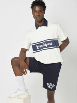 GAP - Men White Colorblock Polo T-Shirt
